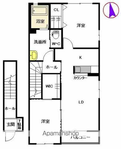 アージュK(2LDK/2階)の間取り写真