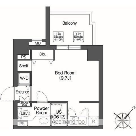 ユーレジデンス高輪台(ワンルーム/6階)の間取り写真