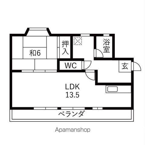 モア豊明 B(1LDK/4階)の間取り写真
