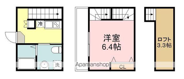 デザイナーズコーポ旭ヶ丘(1K/1階)の間取り写真