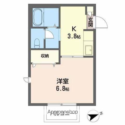 S・ドミール(1K/2階)の間取り写真