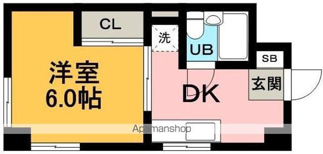 第1占部ビル(1DK/3階)の間取り写真