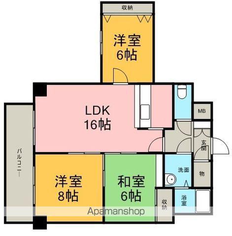 クレア南郷(3LDK/8階)の間取り写真