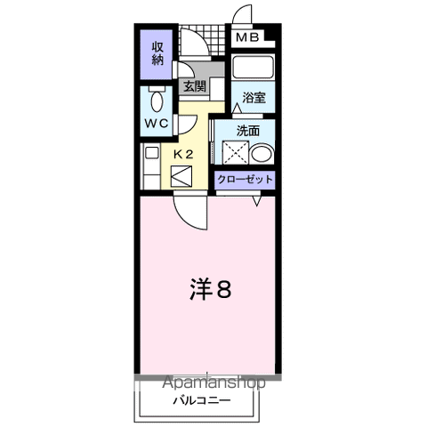 メゾン ベルクール(1K/1階)の間取り写真