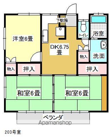 コーポ大和(3DK/2階)の間取り写真