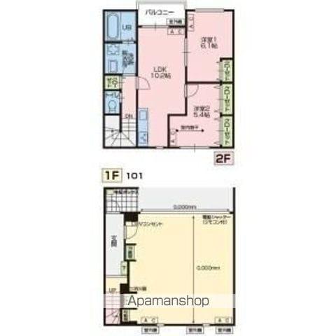 GARAGE上中野(2LDK/1階)の間取り写真