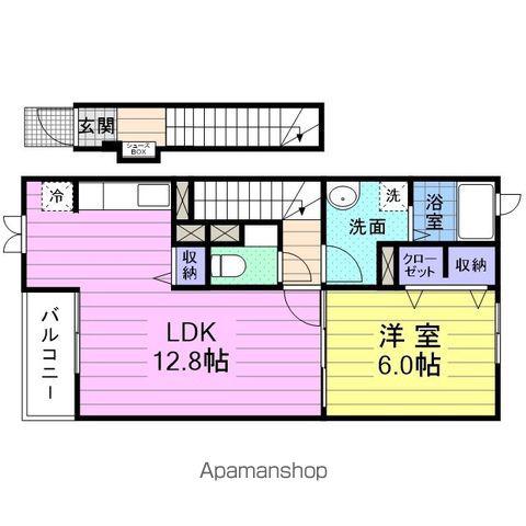 レジデンスさくら(1LDK/2階)の間取り写真