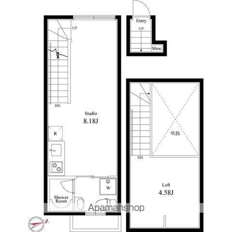 ブライトハウス都立家政(ワンルーム/2階)の間取り写真