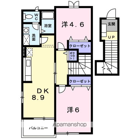 サニー・パラッツオA(2DK/2階)の間取り写真