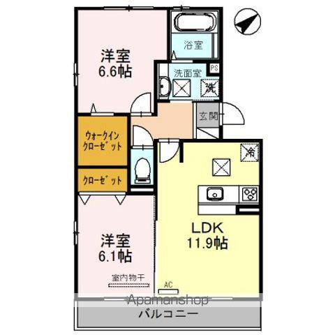 アルタ青地ビュー(2LDK/1階)の間取り写真
