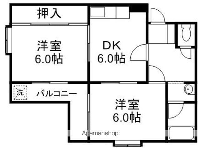 迎町レジデンス(2DK/1階)の間取り写真
