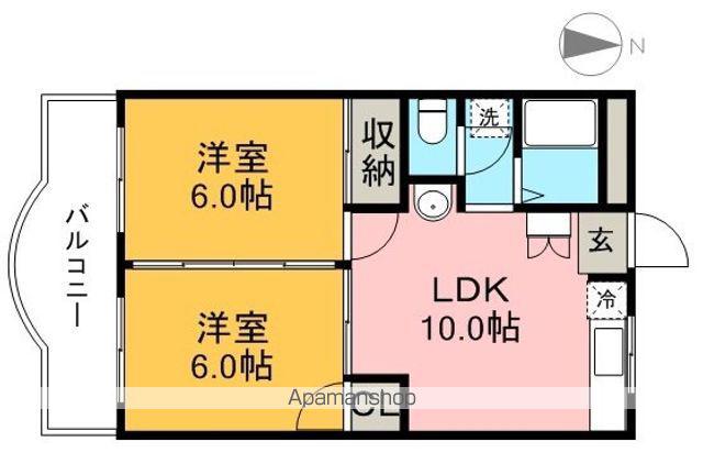 ガーデンハイツ永野Ⅱ(2LDK/2階)の間取り写真