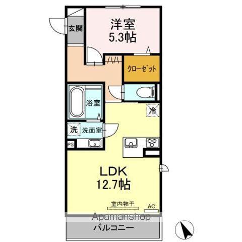 モアボヌール(1LDK/2階)の間取り写真