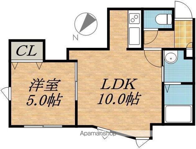 ピースハーモニー南平岸B棟(1DK/3階)の間取り写真