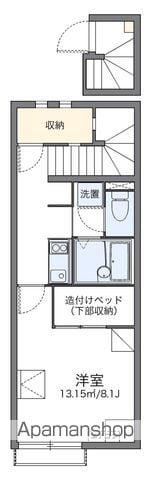 レオネクストエルビエンⅢ(1K/2階)の間取り写真