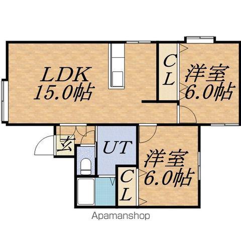 札幌市軌道線 西線14条駅 徒歩6分 2階建 築32年(2LDK/2階)の間取り写真