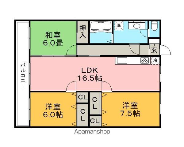 池松コーポ(3LDK/2階)の間取り写真