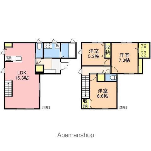 越後線 関屋駅(新潟) 徒歩16分 2階建 築3年(3LDK)の間取り写真