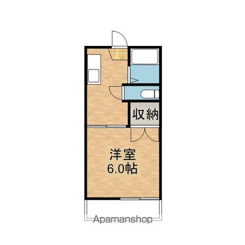 ジーエル潮来ハイム(1K/2階)の間取り写真