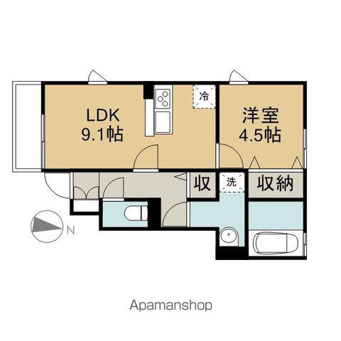 リッツ銀河Ⅰ(1LDK/1階)の間取り写真