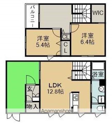 ヴェルドミール(テラスハウス)(2LDK)の間取り写真