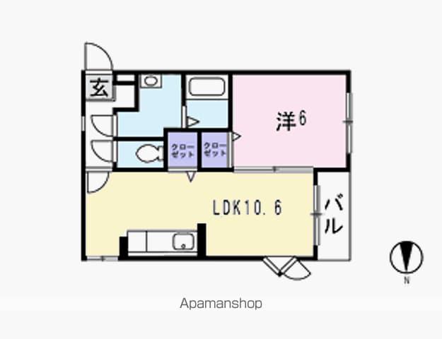 レーゲンボーゲン大美野(1LDK/1階)の間取り写真