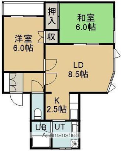 メゾン日果里NO9(2LDK/1階)の間取り写真