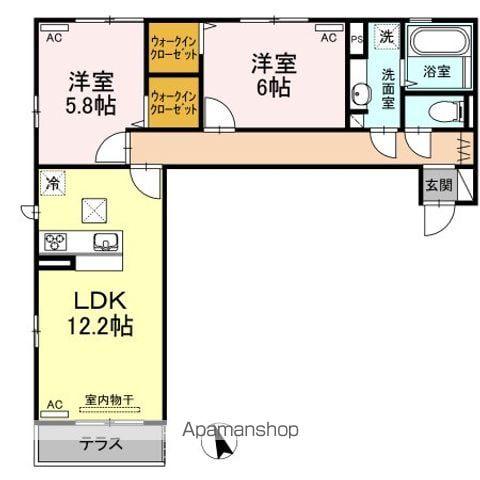 ソラーナ沖浜(2LDK/3階)の間取り写真