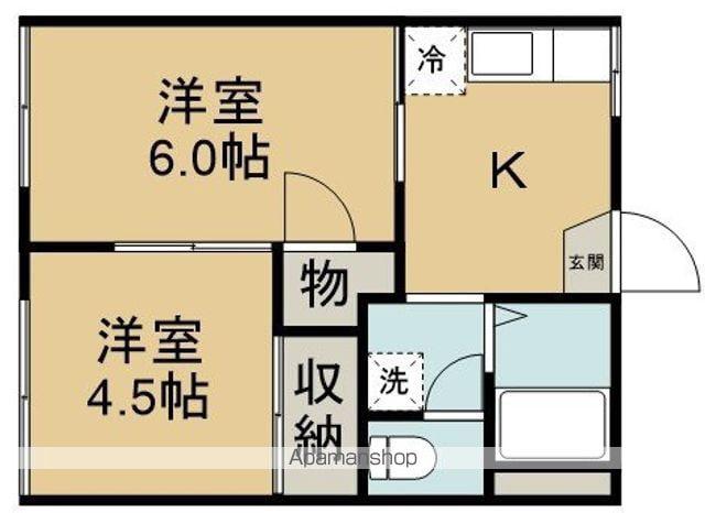 コーポ青葉(2K/2階)の間取り写真