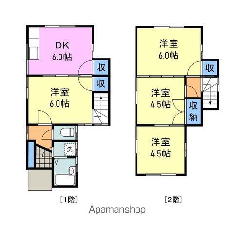 岩徳線 西岩国駅 徒歩8分 2階建 築67年(4DK)の間取り写真