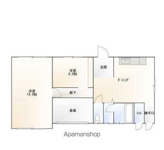 高松琴平電鉄長尾線 高田駅(高松) 徒歩9分 1階建 築54年(2DK)の間取り写真