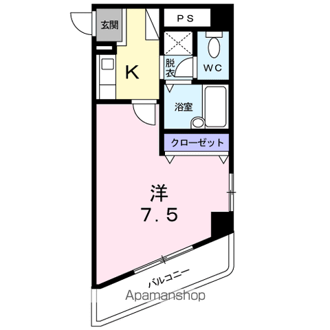 プチメゾン矢田(1K/2階)の間取り写真