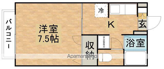 クレスト大夢B(1K/1階)の間取り写真