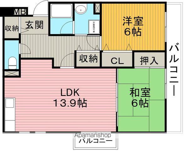 CALME-J1(2LDK/1階)の間取り写真