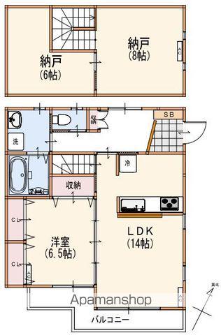 サンライズ山手(1SLDK/2階)の間取り写真