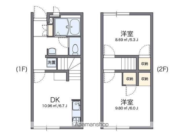 レオパレスフロラシオン Ⅱ(2DK/1階)の間取り写真