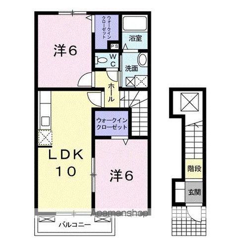 グローヴ・ガーデンⅡ(2LDK/2階)の間取り写真