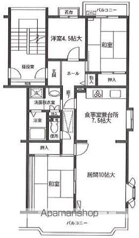 北竜台グリーンハイツまつかぜ3号棟(3LDK/3階)の間取り写真