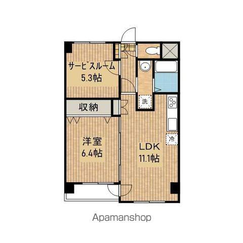 ASレジデンス材木町(2LDK/2階)の間取り写真