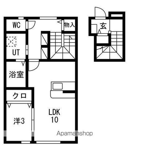 ヴァンクール鶴岡(1LDK/2階)の間取り写真