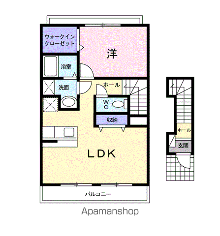 セレノ・K(1LDK/2階)の間取り写真