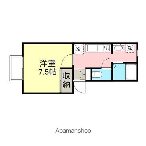 リバティ1(1K/1階)の間取り写真