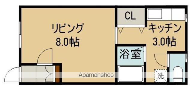 メゾン湯浜館(1K/2階)の間取り写真