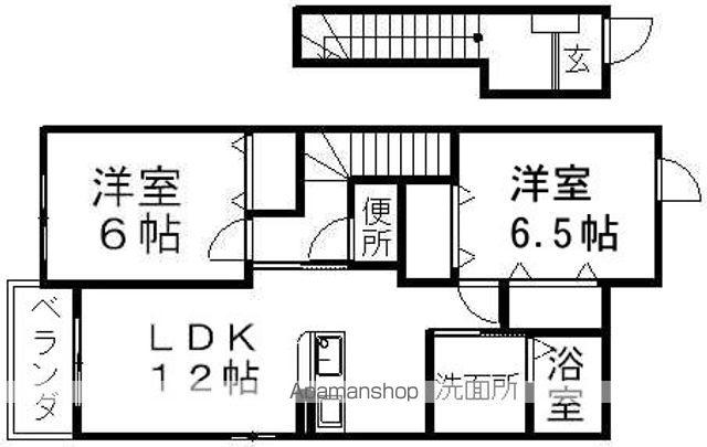 フローレンスⅡB(2LDK/2階)の間取り写真