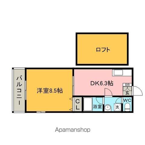 リーベヴィラ白木原(1DK/1階)の間取り写真