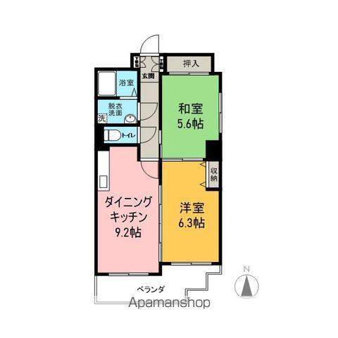 本町VILLA(2DK/3階)の間取り写真