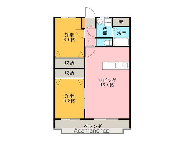 寺ノ元レジデンス(2LDK/1階)の間取り写真