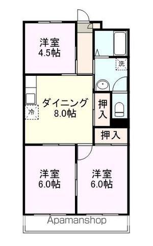 ガーデンハイツ(3DK/3階)の間取り写真