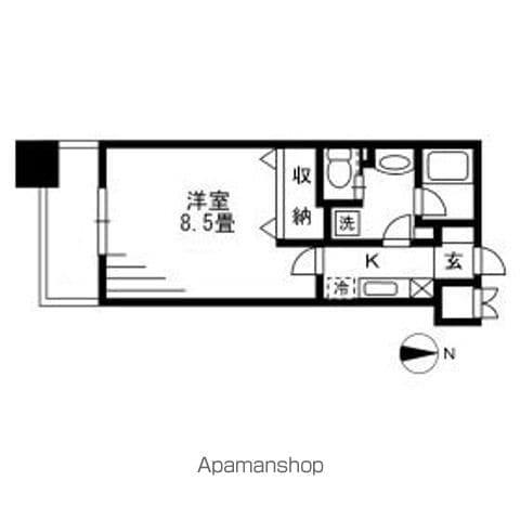 リビングステージ木町通(1K/4階)の間取り写真