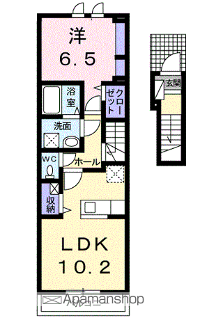 エムズ プラシード(1LDK/2階)の間取り写真